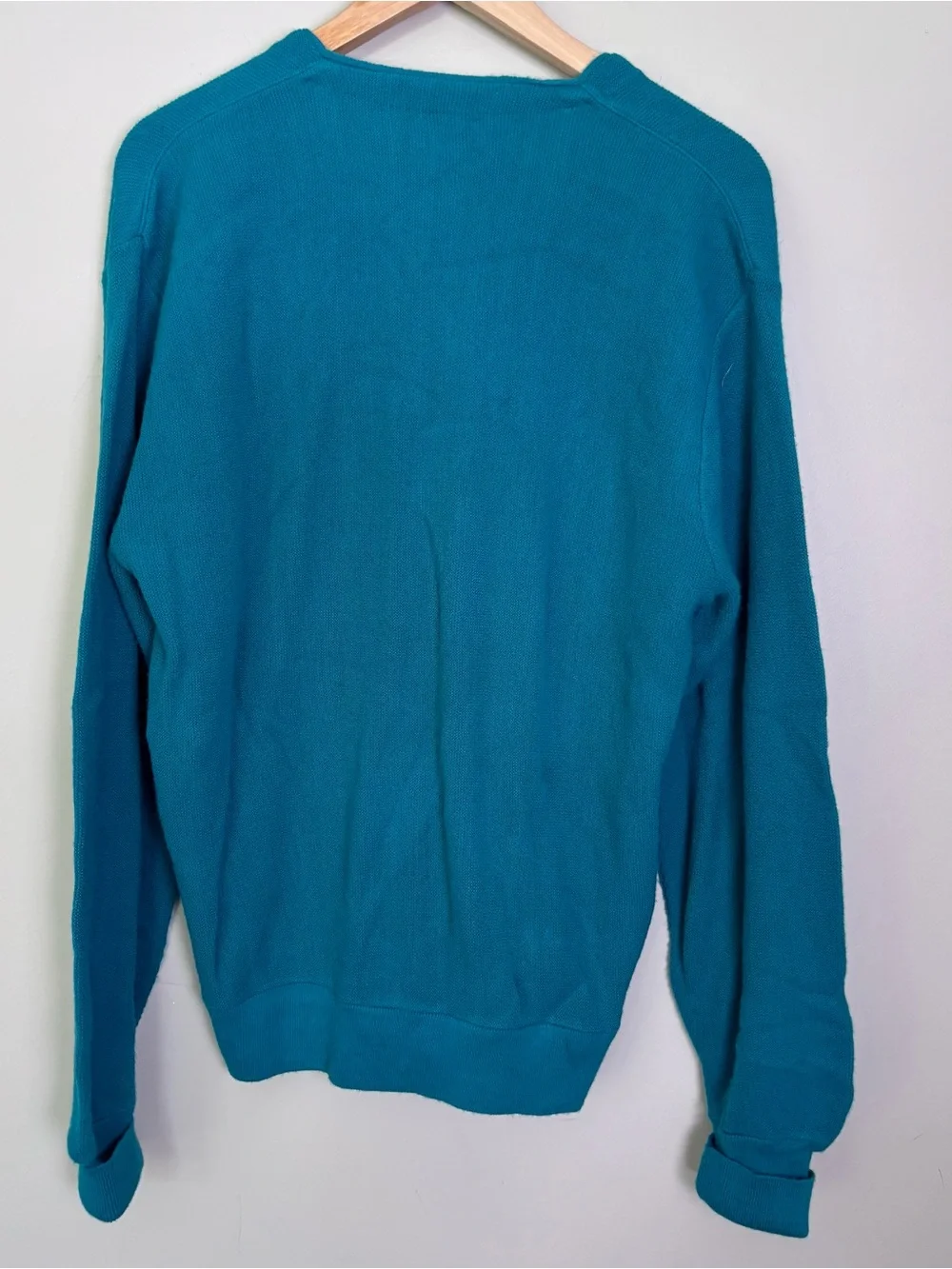 Vintage Izod Lacoste Sweater Men's Large Green Orlon Acrylic Cardigan USA 80s